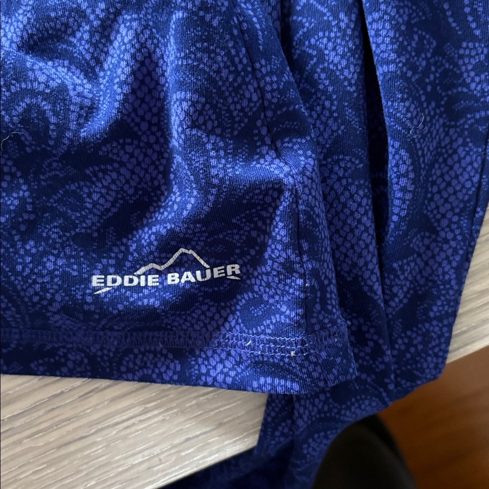 Eddie Bauer Women’s Quarter Zip Pullover Blue/Purple Pattern Size L - Picture 7 of 8